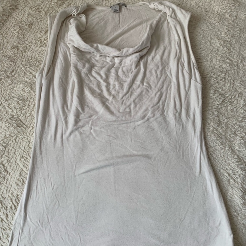 Halogen size XS white sleeveless top Cowl neckline